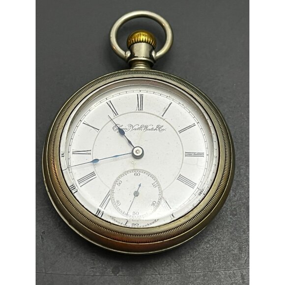 1895 VINTAGE ELGIN POCKET WATCH CRESCENT Case 73 Model 5 18S 7J 4 repair - Picture 1 of 11